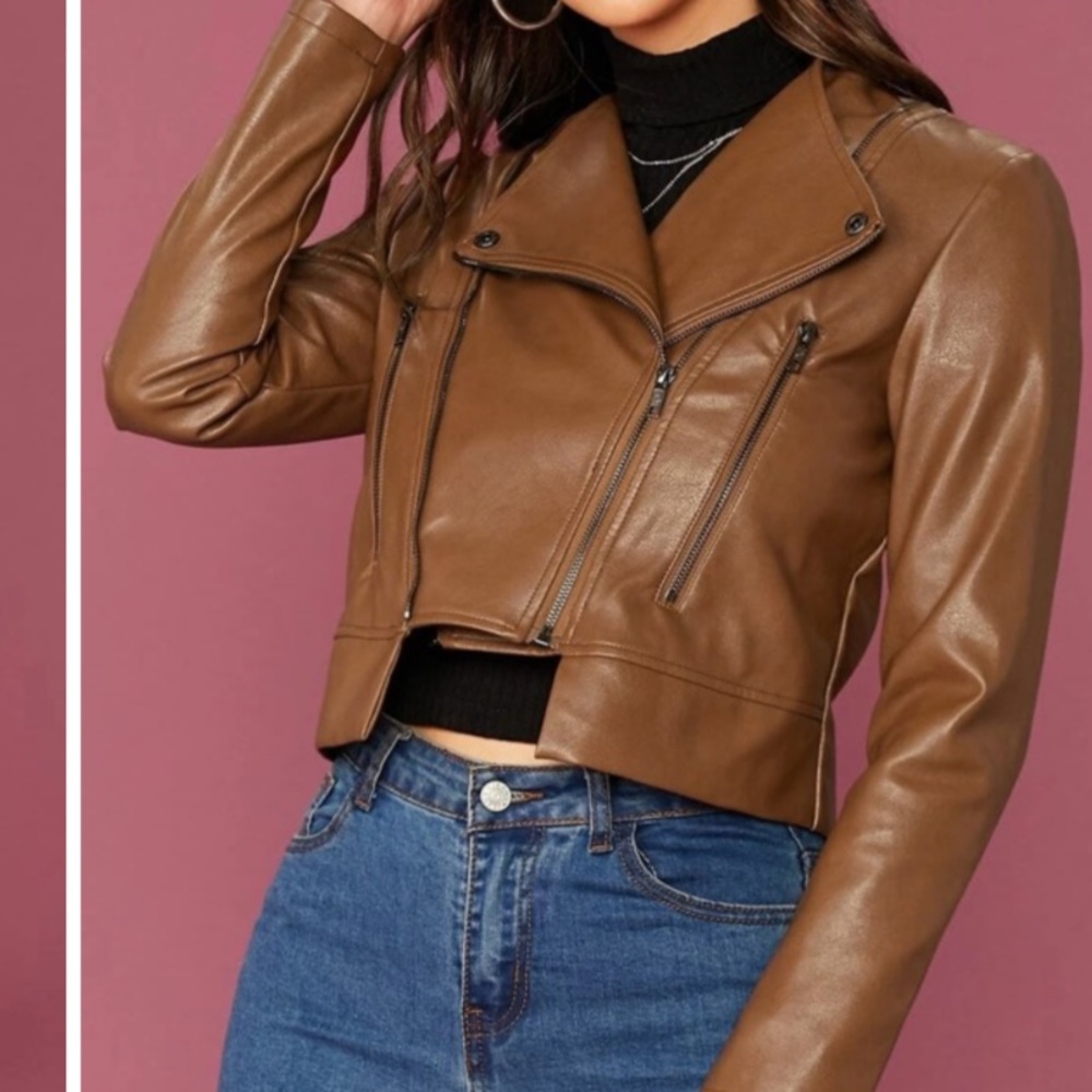 Brown leather jacket